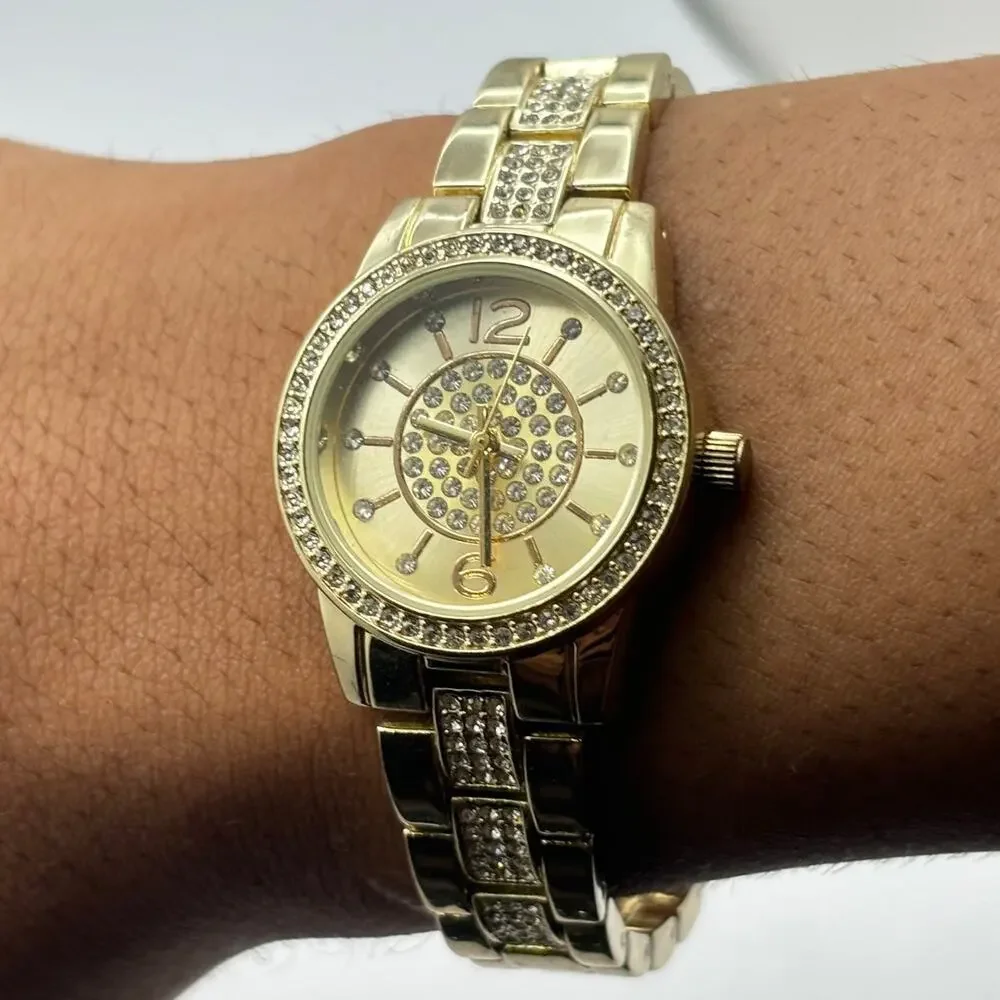 Gold Crystal Men's Watch